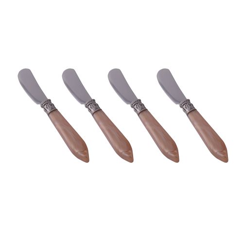 Conjunto de 4 Espátulas Patê em Aço Inox Kenya Nude