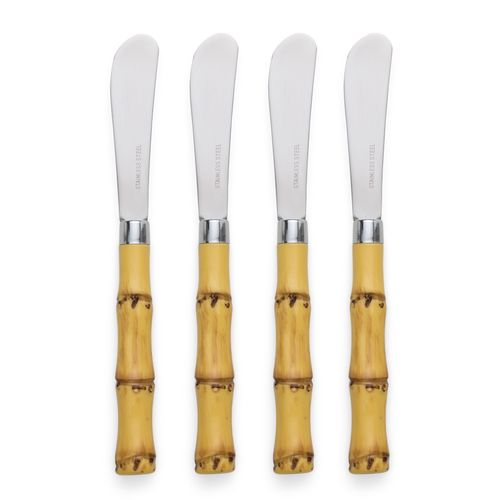 Conjunto de 4 Espátulas para Patê em Aço Inox Bamboo Kenya