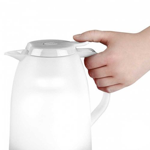 Garrafa Térmica de 1 Litro Quick Tip Mambo Translúcida Emsa Branca