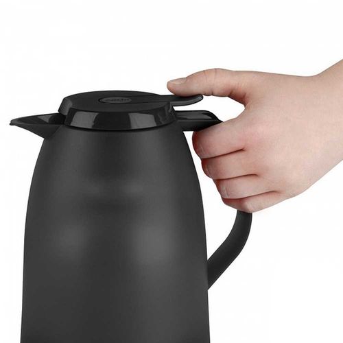 Garrafa Térmica 1L Quick Tip Mambo Translúcida Emsa Preta