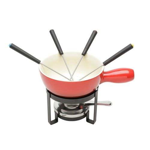 Fondue para Queijo em Ferro 8 Peças Lyor Vermelho