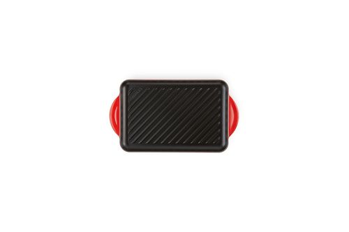 Grelha Retangular Tradicional 32cm Le Creuset Vermelha
