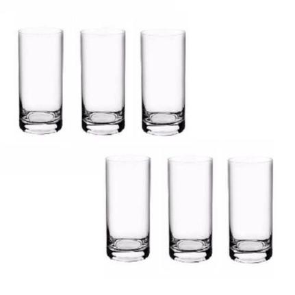 6 Copos Altos em Cristal Ecológico 350ml 14cm