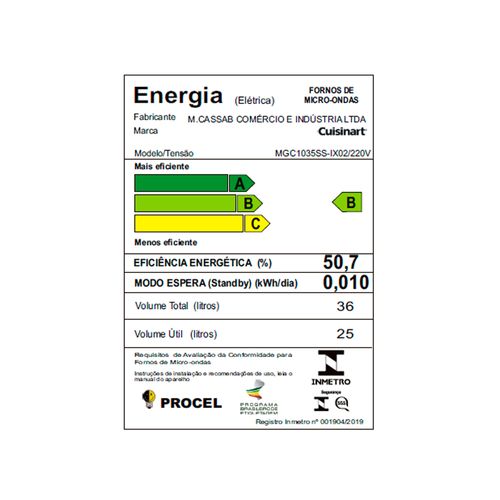 Microondas, Forno e Grill 60cm 220V Cuisinart Prime