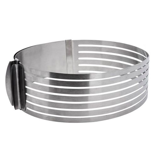 Aro Fatiador para Bolos em Inox 8,5x23x23cm Prata