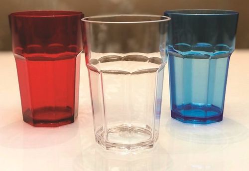 Copo Baixo em Acrílico Oitavado 390ml KOS Transparente