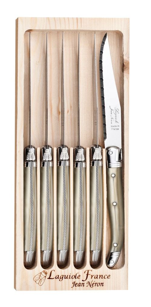 6 Facas em Inox Laguiole Champagne