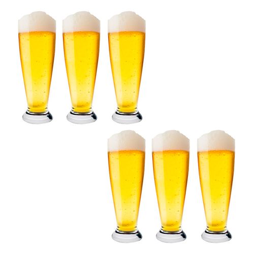 Conjunto com 6 Copos de Cerveja Pilsner 300ml