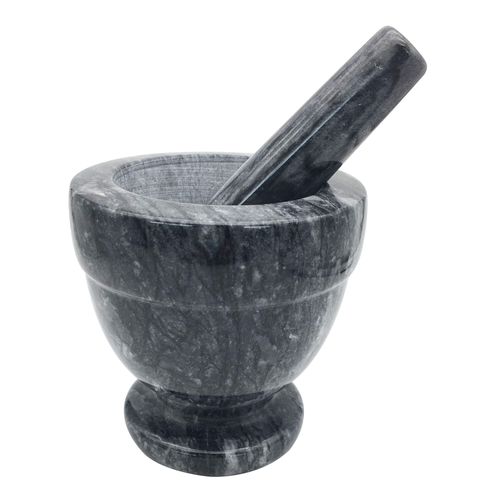 Pilão Socador em Mármore 10,5x10,5cm Dynasty Preto