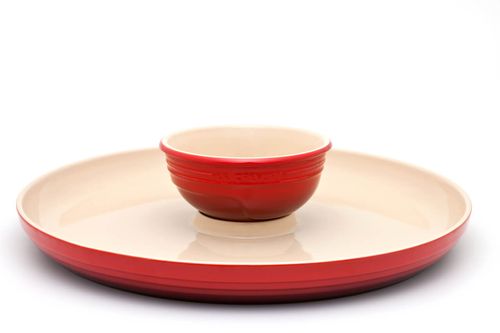 Prato para Aperitivo em Cerâmica Le Creuset Vermelha
