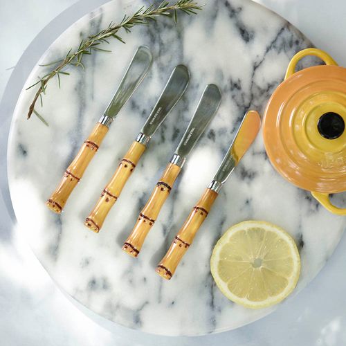 Conjunto de 4 Espátulas para Patê em Aço Inox Bamboo Kenya