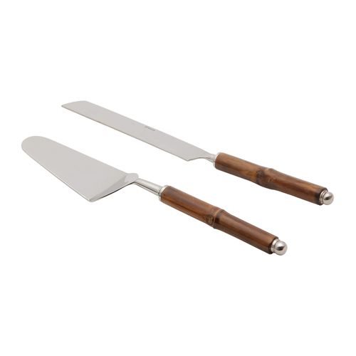 2 Espátulas para Bolo em Bambu e Inox Wolff