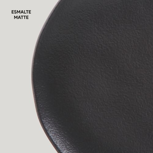 Prato para Sobremesa Geo Carbon Matte 19cm Porto Brasil Preto