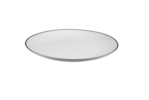 Prato Raso em Porcelana Legacy Silver 27cm L’Hermitage Branco