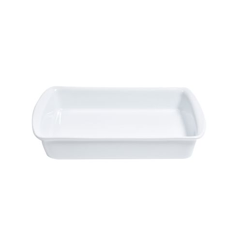 Travessa Retangular em Cerâmica 31x20cm 1,7L Kenya Branca