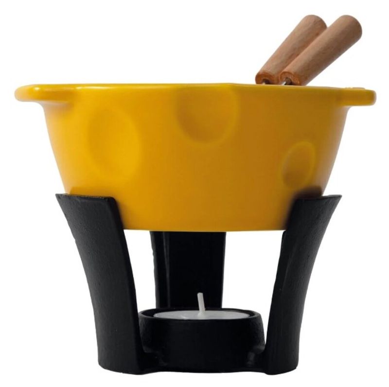 Fondue em Cerâmica 5 Peças Mini Cheesy 300ml Boska Amarelo - Spicy