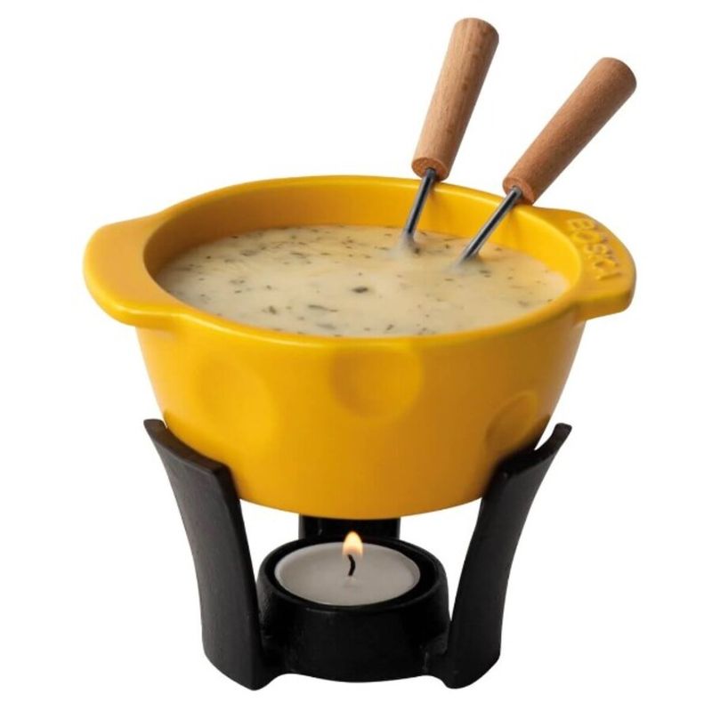 Fondue em Cerâmica 5 Peças Mini Cheesy 300ml Boska Amarelo - Spicy