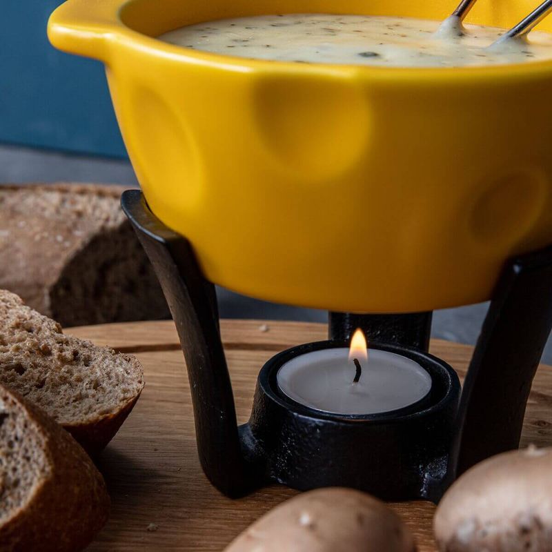 Fondue em Cerâmica 5 Peças Mini Cheesy 300ml Boska Amarelo - Spicy