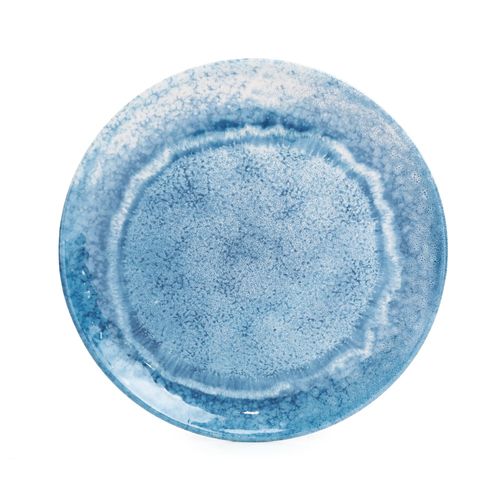Prato Raso em Melamina 26cm Hub Me Azul