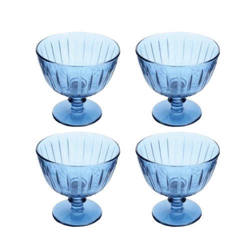 4 Taças de Sobremesa em Cristal Ecológico 270ml Azul