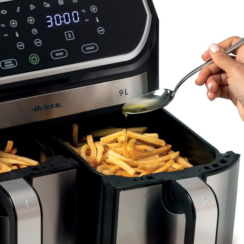 4083190019_8003705122017_Fritadeira_Air_Fryer_Dupla_9_Litros_1700W_127V_Ariete_Preta_7