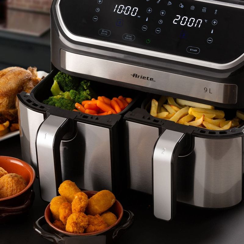 4083190019_8003705122017_Fritadeira_Air_Fryer_Dupla_9_Litros_1700W_127V_Ariete_Preta_11