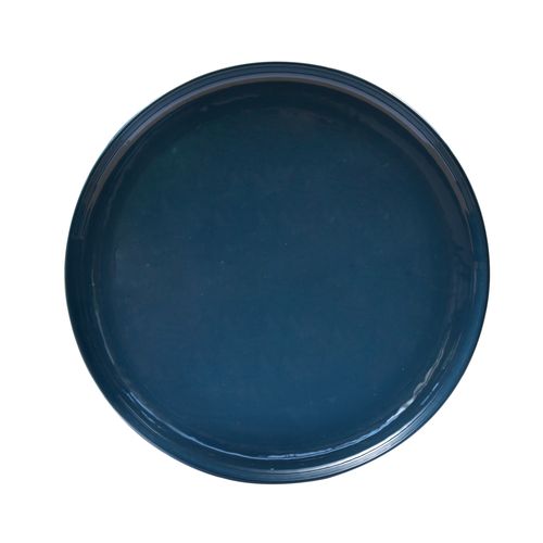 Prato Raso em Porcelana Mood Glossy 27cm Spicy Azul Petróleo