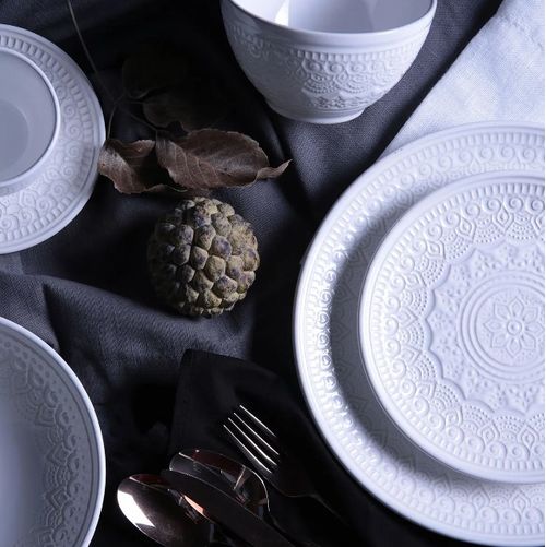 Prato Raso em Cerâmica Agra 27,5cm Porto Brasil Branco