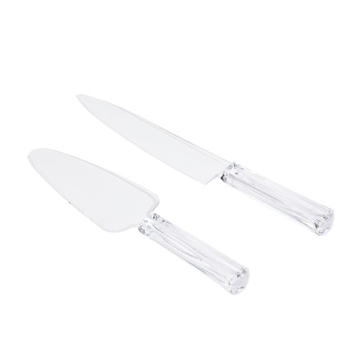 2 Talheres para Cortar Bolo em Acrílico 28cm Kenya
