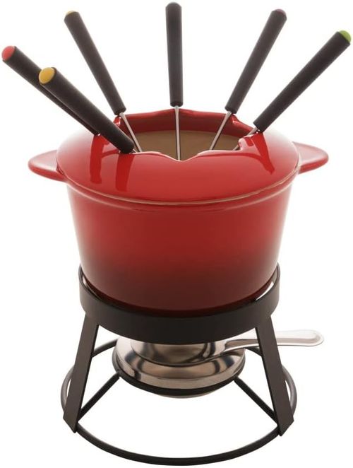 Fondue em Cerâmica 10 Peças 1,8 Litros Wolff Vermelho