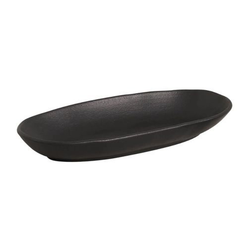 Travessa em Cerâmica 32x16cm Geo Orgânico Porto Brasil Preta