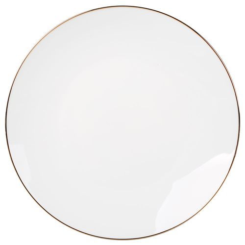 Prato Raso em Porcelana Legacy Gold 27cm L’Hermitage Branco