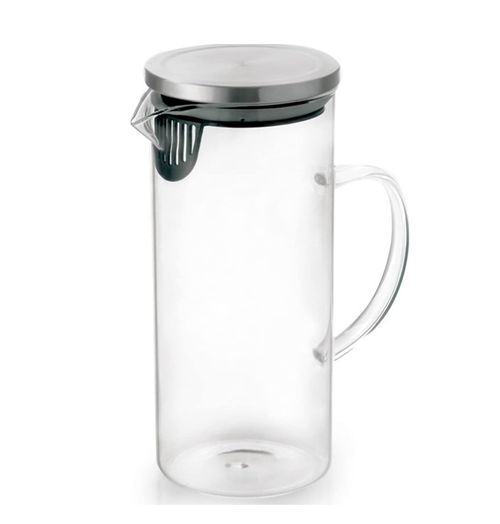 Jarra Vidro com Tampa Inox Hermética 1,3 Litros 23cm Wolff