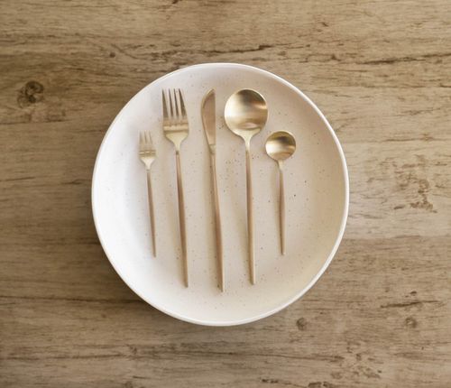 Faqueiro 30 Peças em Inox Berlin Kenya Dourado