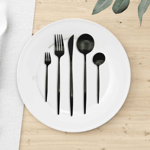 Faqueiro 30 Peças em Inox Berlin Kenya Preto