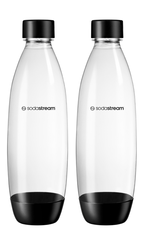 Conjunto de 2 Garrafas Plásticas 1 Litro SodaStream Preta