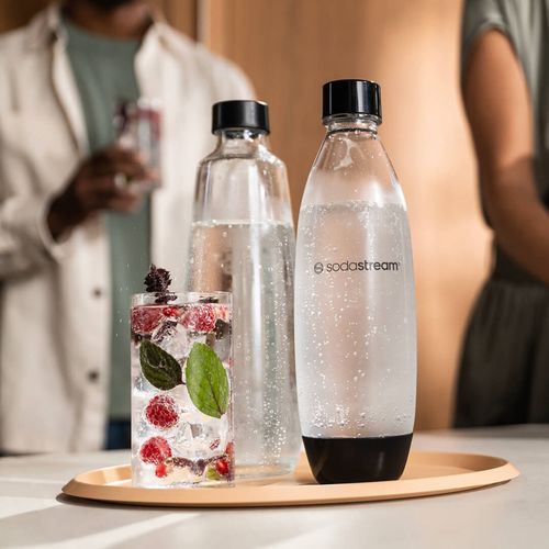 Conjunto de 2 Garrafas Plásticas 1 Litro SodaStream Preta