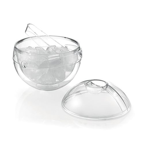 Balde de Gelo com Pinça Redondo em Acrílico 1,9L 20x20cm Guzzini