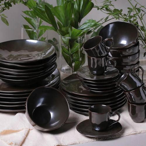 Bowl Geo Orgânico 558ml em Cerâmica 13,3cm Porto Brasil Marrom