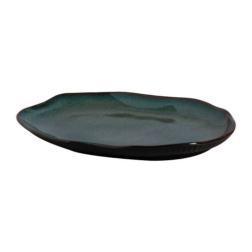 Travessa Geo Orgânico Oval Cerâmica 30X20cm Porto Brasil Azul