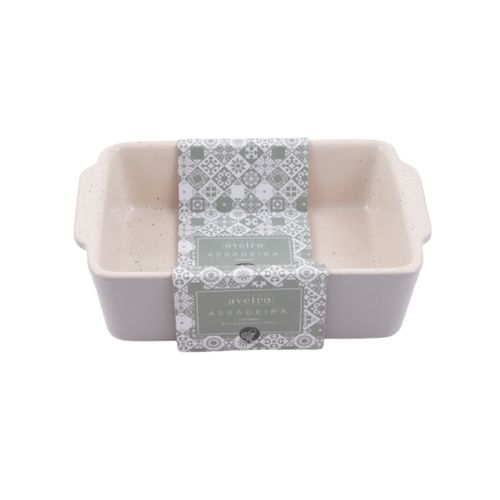 Travessa Retangular Cerâmica 500ml 5x13x20cm Aveiro Cinza