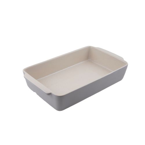 Travessa Retangular Cerâmica 15L 6,4x17,7x30,7cm Aveiro Cinza