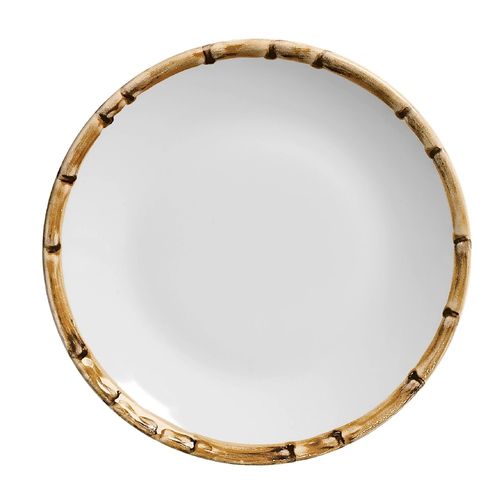 Prato de Sobremesa 20cm em Bambu e Cerâmica Scalla