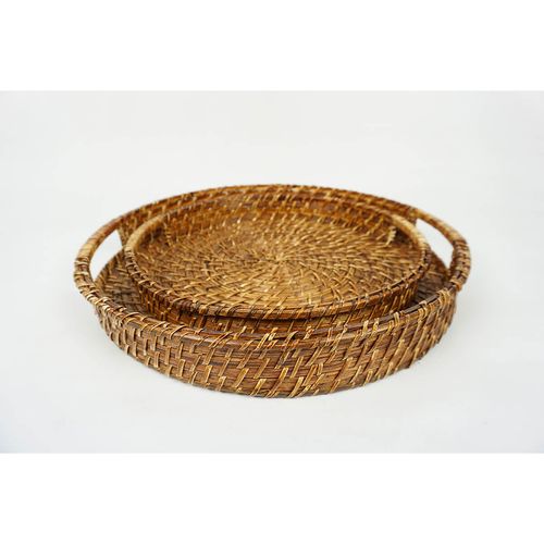 Bandeja Redonda Rattan 36cm Hudson