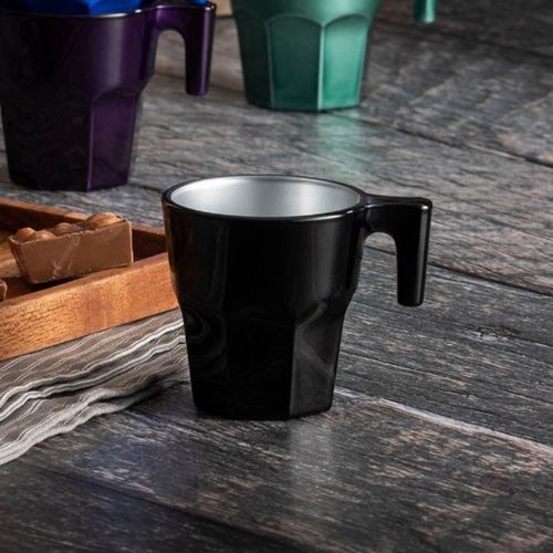 Xícara de Café Casablanca em Vidro 70ml Pasabahçe Preta