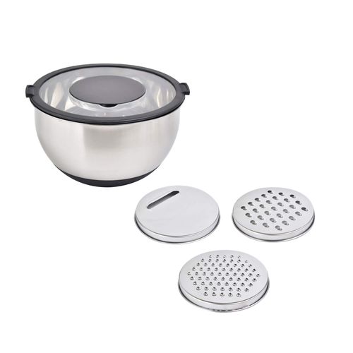 Kit 5 Peças Bowl e Ralador em Aço Inox Kenya