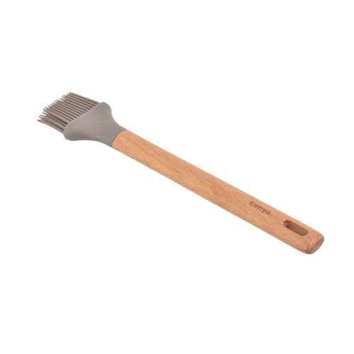 Pincel de Silicone com Cabo de Madeira Kenya Cinza