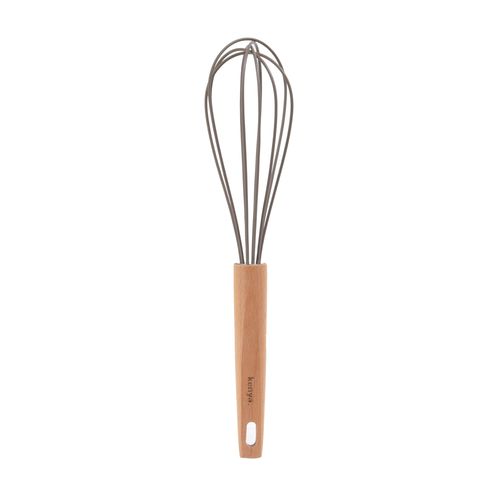 Colher Batedora de Silicone com Cabo Madeira Kenya Cinza
