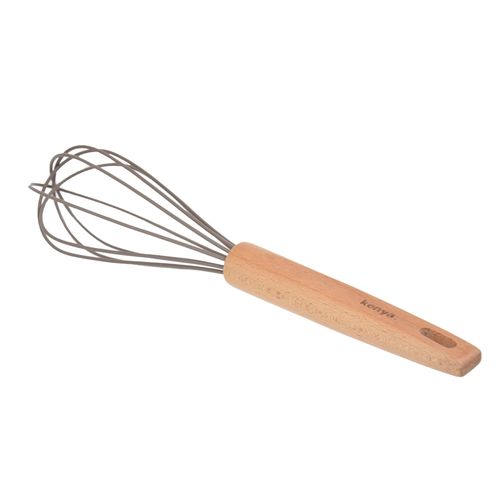 Colher Batedora de Silicone com Cabo Madeira Kenya Cinza