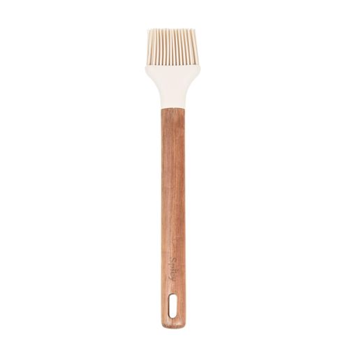 Pincel de Silicone com Cabo em Acácia Spicy Bege